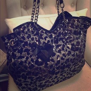 Betsey Johnson Silver Leopard Handbag